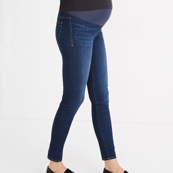 NWT Madewell Maternity Over-the-Belly Skinny Jeans in Hayes Wash size 25 - Picture 2 of 14